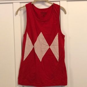 Design by humans red power ranger tank top